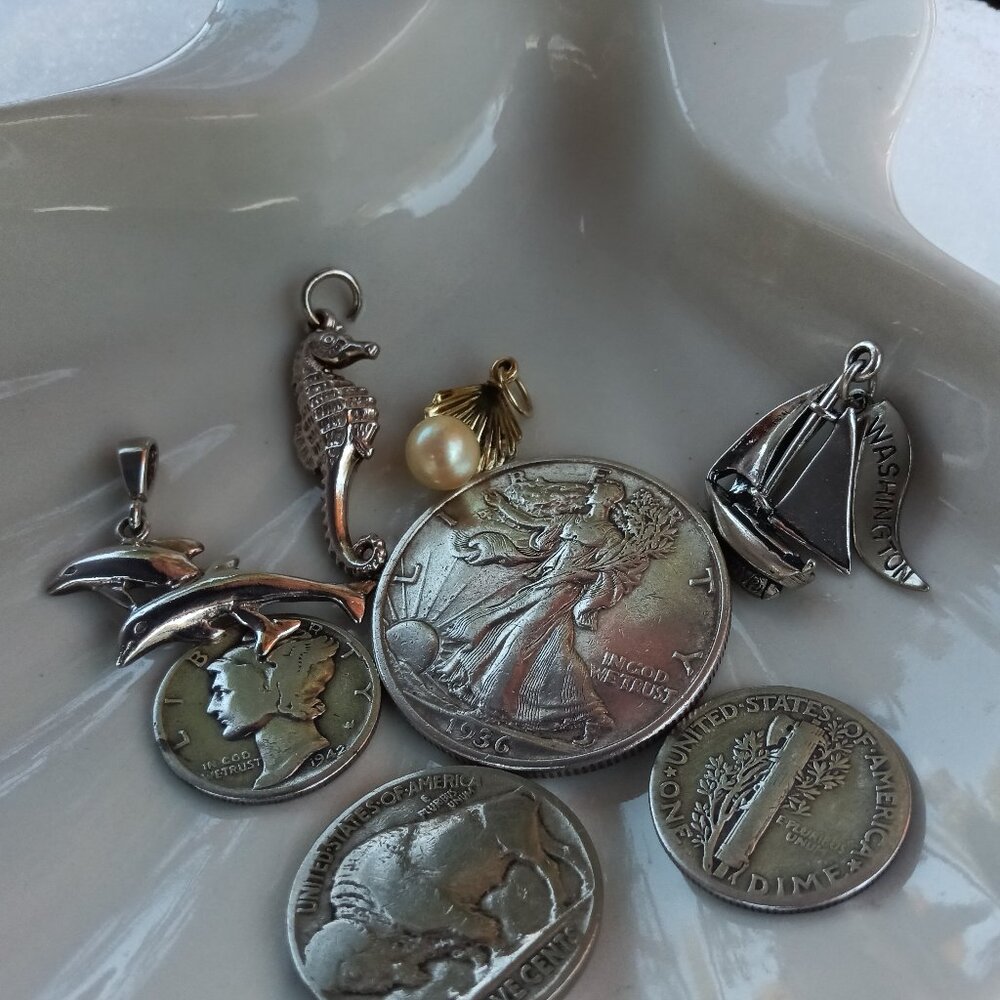 A lot of 4 Sea Themed S.S Charms